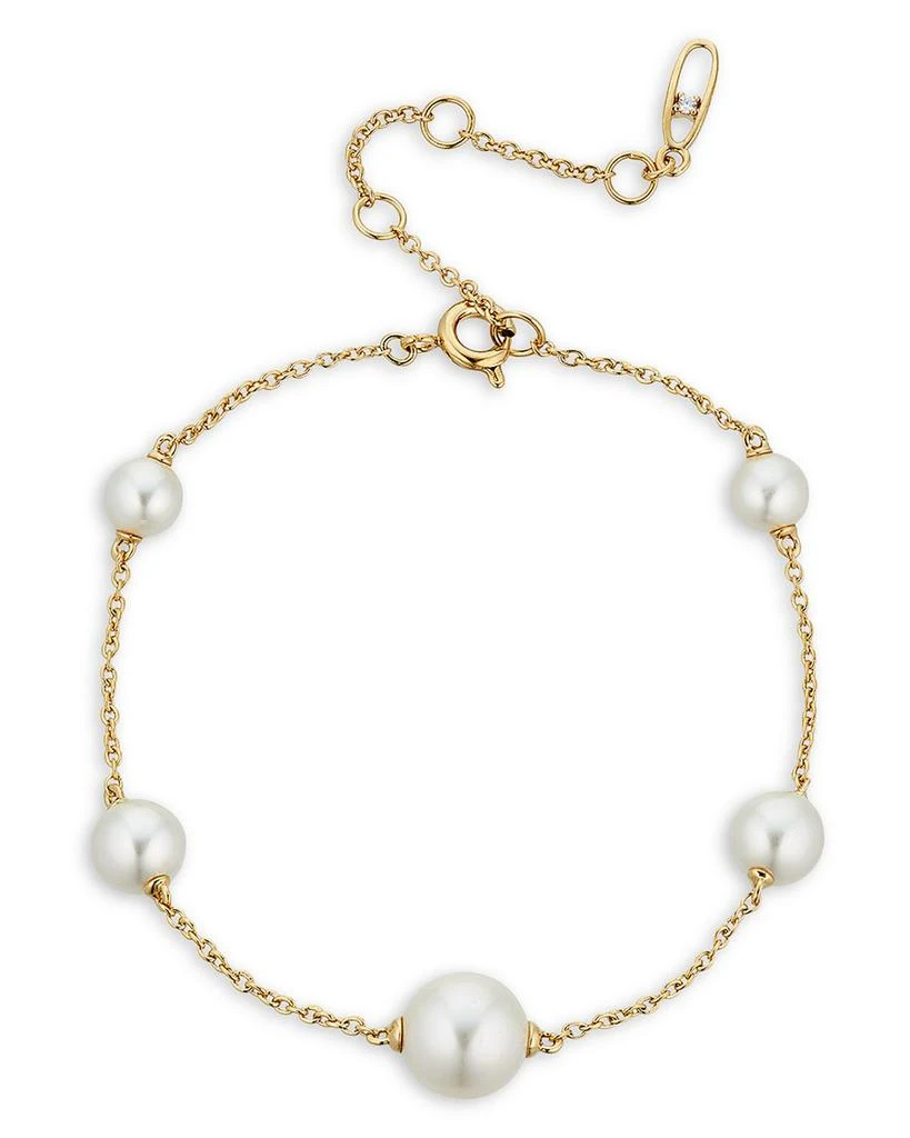 商品Nadri|Dot Dot Dot Graduated Imitation Pearl Chain Bracelet in 18K Gold Plated,价格¥435,第1张图片