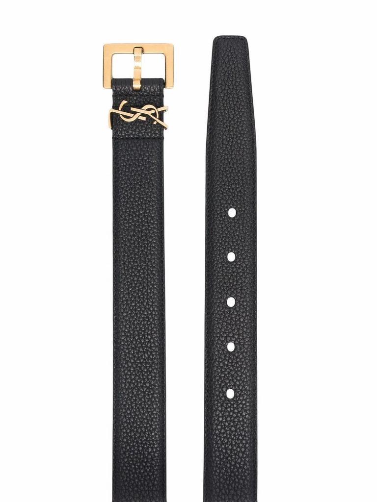 商品Yves Saint Laurent|Saint L AU Rent Men's  Black Leather Belt,价格¥3751,第4张图片详细描述