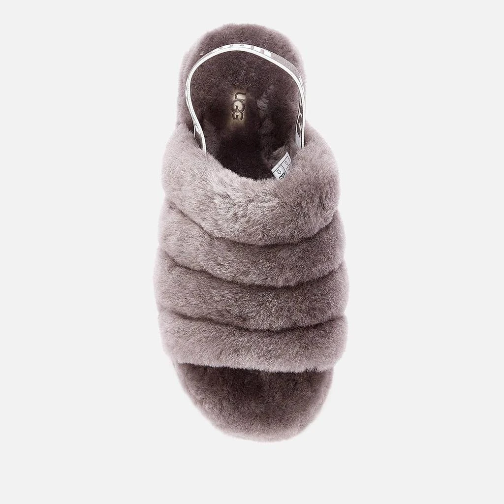 商品UGG|UGG Women's Fluff Yeah Slide Sheepskin Slippers - Charcoal,价格¥570,第3张图片详细描述
