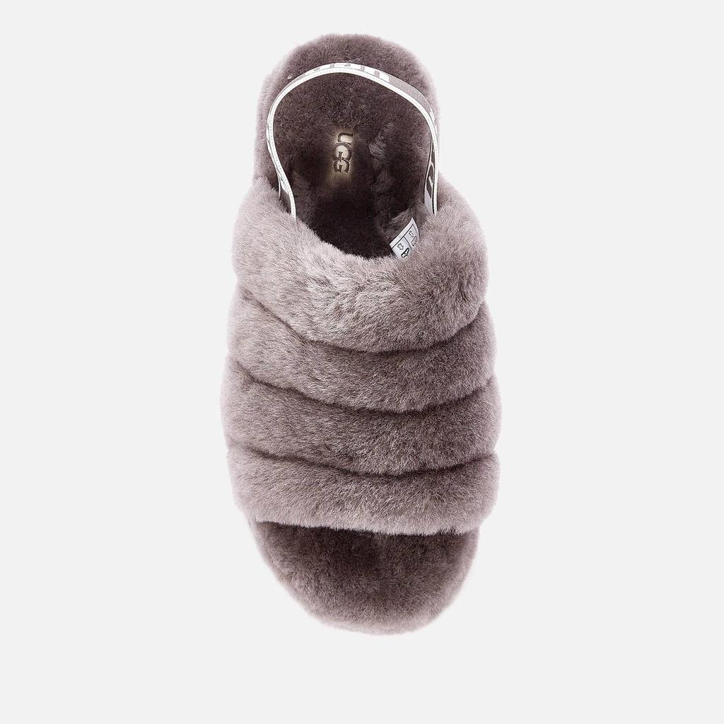 商品UGG|UGG Women's Fluff Yeah Slide Sheepskin Slippers - Charcoal,价格¥933,第5张图片详细描述