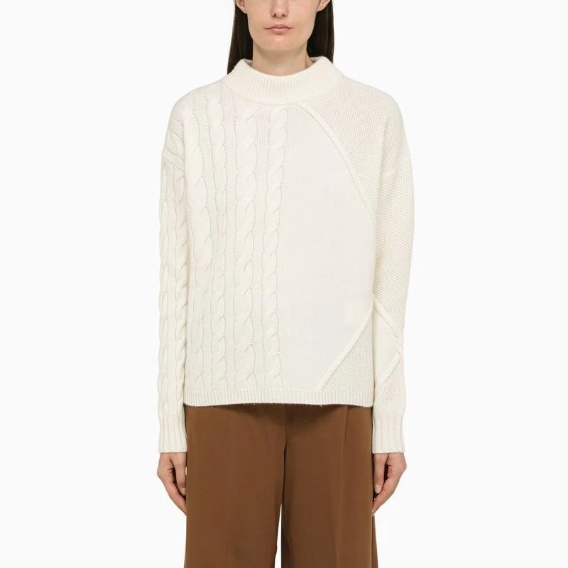 商品Max Mara|Ivory wool and cashmere cable knit sweater,价格¥1485,第1张图片