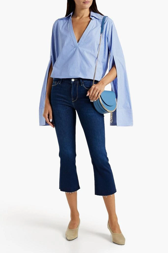 商品FRAME|Le Pixie frayed mid-rise kick-flare jeans,价格¥570,第2张图片详细描述