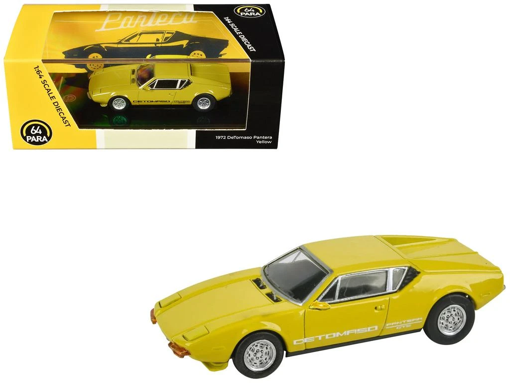 商品Paragon|1972 De Tomaso Pantera Yellow 1/64 Diecast Model Car by  Models,价格¥237,第1张图片