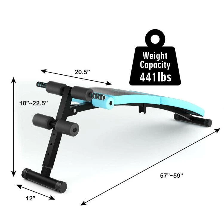 Abdominal Twister Trainer with Adjustable Height Exercise Bench-Blue 商品
