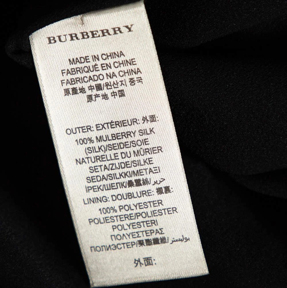 Burberry Black Silk Gathered Detail Zip Front Top M 商品