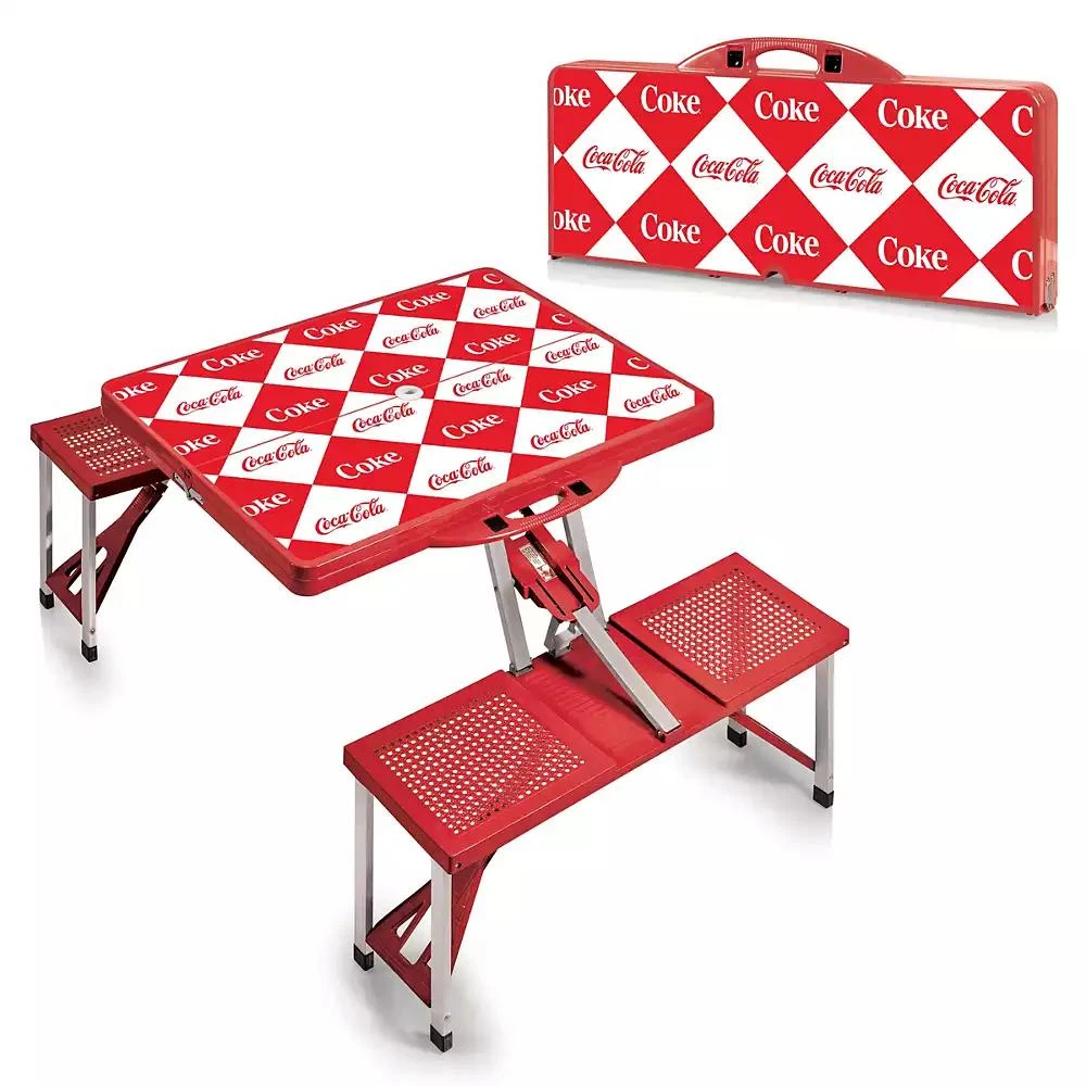 商品ONIVA|by Picnic Time Coca-Cola Checkered Picnic Table Portable Folding Table with Seats,价格¥2811,第3张图片详细描述