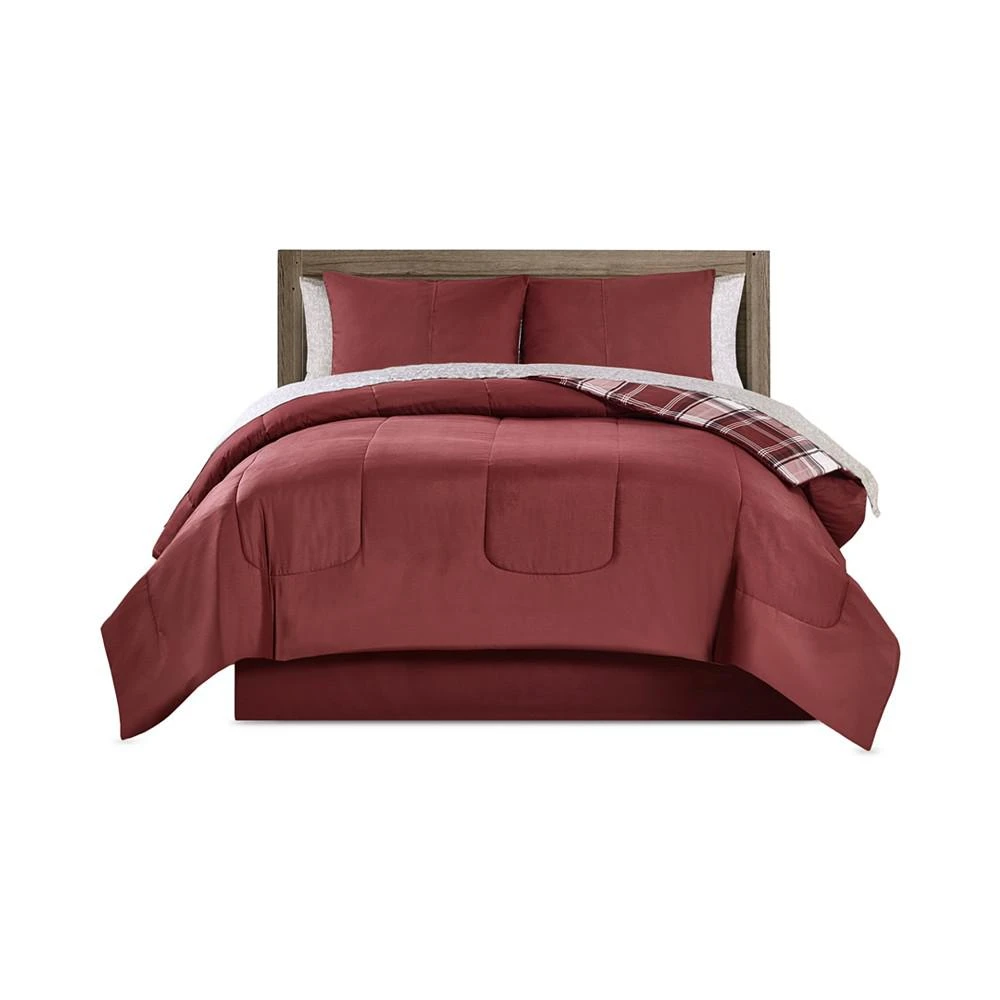 商品Keeco|Red Oxford Plaid 8 Piece Reversible Comforter Set, Created for Macy's,价格¥298,第2张图片详细描述