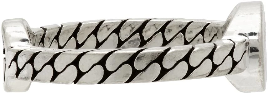 商品Gucci|Silver & Black Small Interlocking G Ring,价格¥2268,第3张图片详细描述