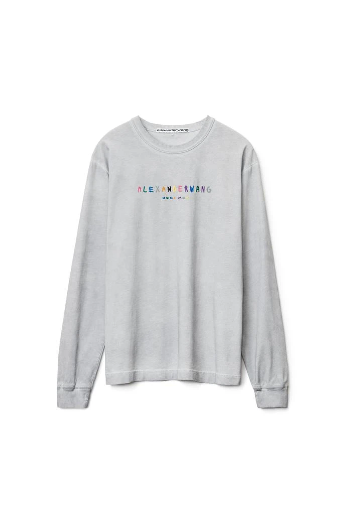 商品Alexander Wang|LONG-SLEEVE COLORFUL LOGO TEE IN JERSEY,价格¥1125,第1张图片