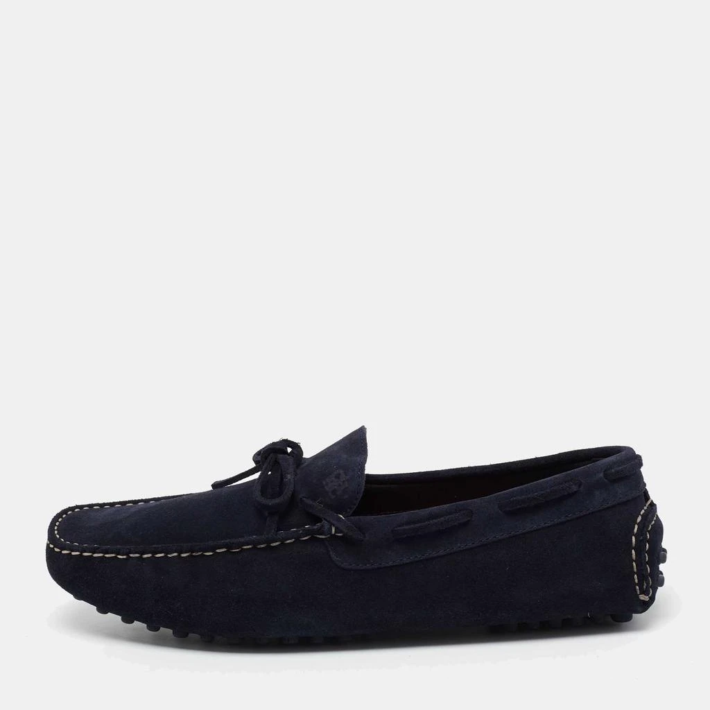 商品Carolina Herrera|CH Carolina Herrera Navy Blue Suede Slip On Loafers Size 41.5,价格¥2441,第1张图片