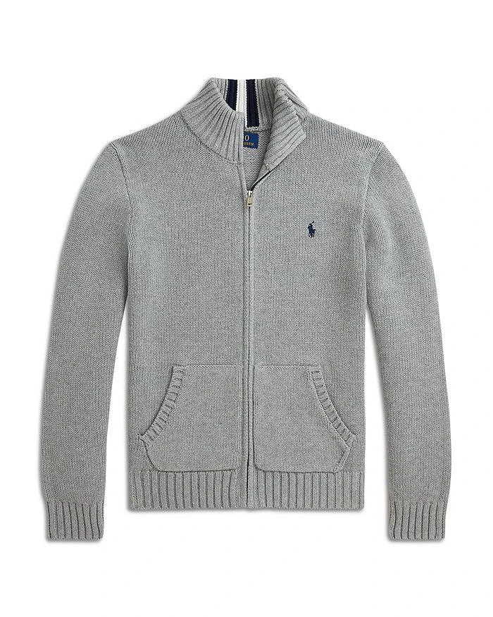 商品Ralph Lauren|Boys' Cotton Full Zip Sweater - Little Kid, Big Kid,价格¥583,第1张图片