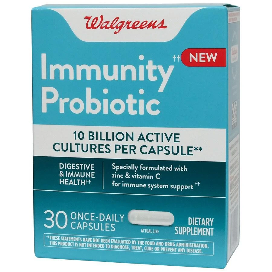 商品Walgreens|Daily Immunity Probiotic Capsules with Vitamin C,价格¥148,第5张图片详细描述