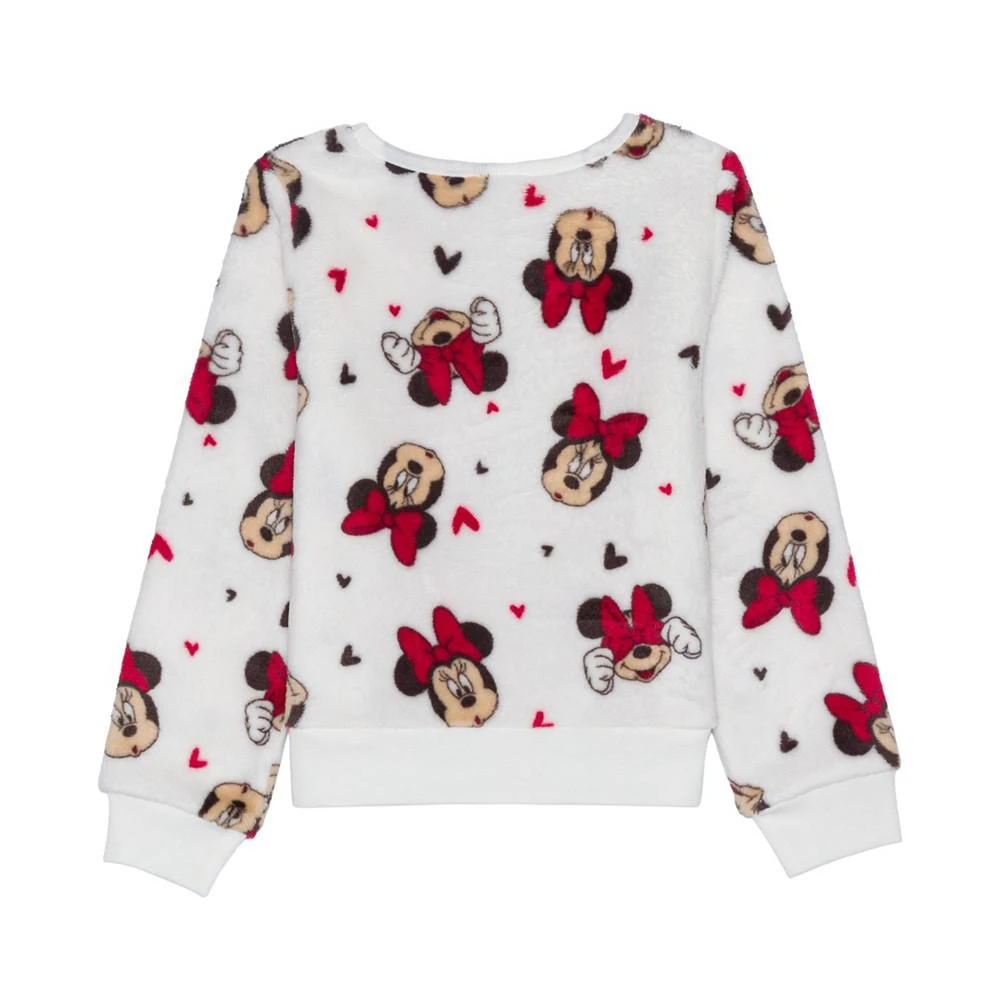 商品Disney|Toddler Girls Minnie Hearts Plush Pullover Sweatshirt,价格¥115,第2张图片详细描述
