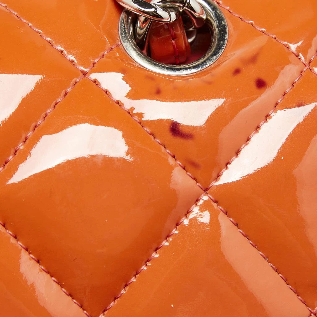 Chanel Orange Quilted Patent Leather Jumbo Classic Double Flap Bag 商品