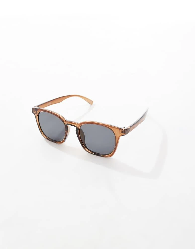 商品ASOS|ASOS DESIGN retro round sunglasses in brown with smoke lens,价格¥145,第2张图片详细描述