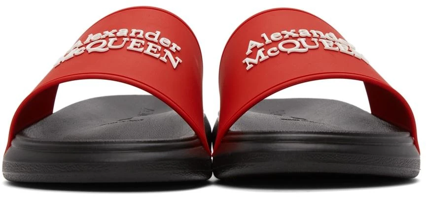 商品Alexander McQueen|Red & Black Pool Slides,价格¥896,第2张图片详细描述
