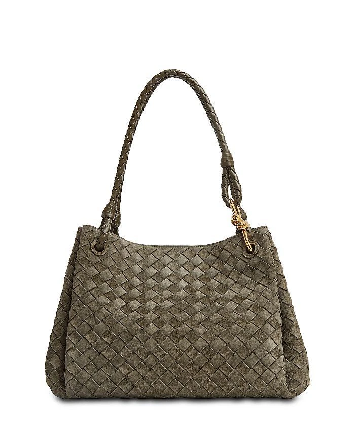 商品Bottega Veneta|Large Parachute Intrecciato Suede Shoulder Bag,价格¥47829,第1张图片详细描述