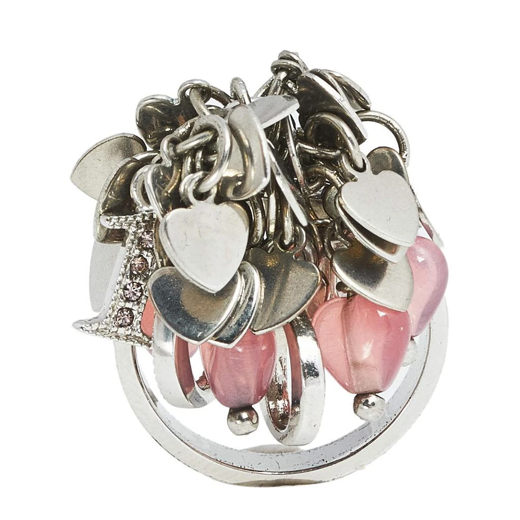 商品[二手商品] Dior|Dior Crystal & Resin Logo Heart Charms Ring Size EU 54.5,价格¥851,第3张图片详细描述