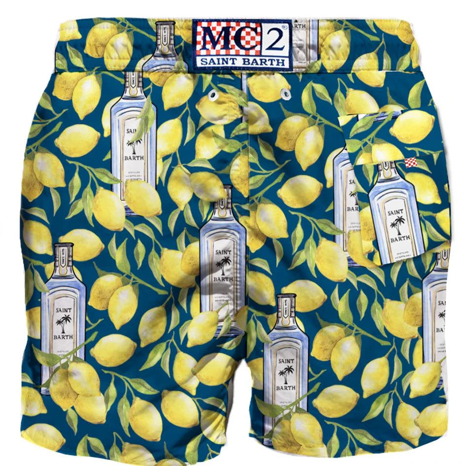 商品Mc2 Saint Barth|MC2 Saint Barth Man Classic Swim Shorts With Gin Lemon Print,价格¥1056,第2张图片详细描述