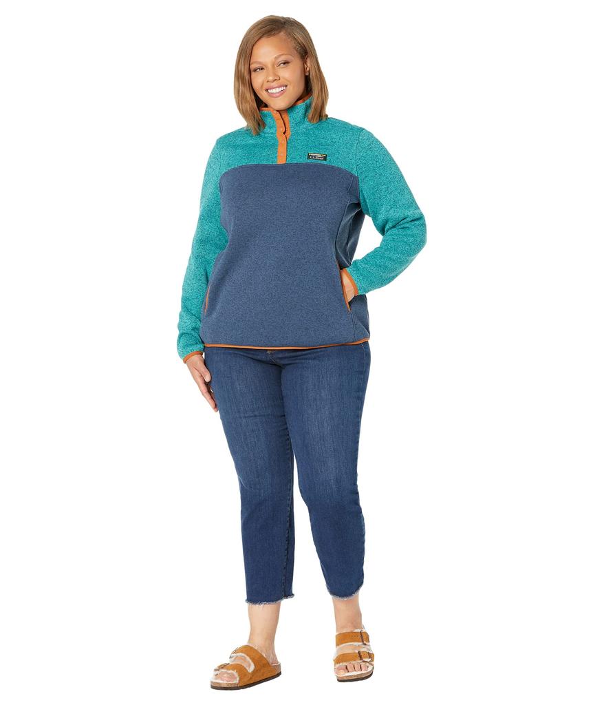 Plus Size Sweater Fleece Pullover Color-Block商品第4张图片规格展示