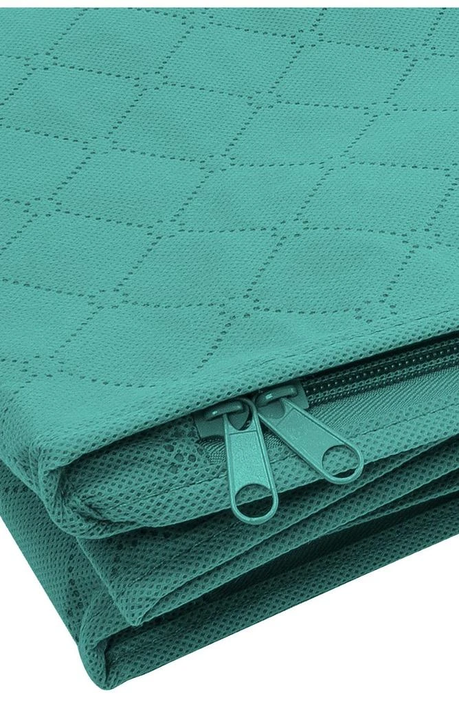 商品SORBUS|Foldable  Large Clear Window & Carry Handles Storage Bag Organizer - Pack of 3 - Teal,价格¥247,第4张图片详细描述
