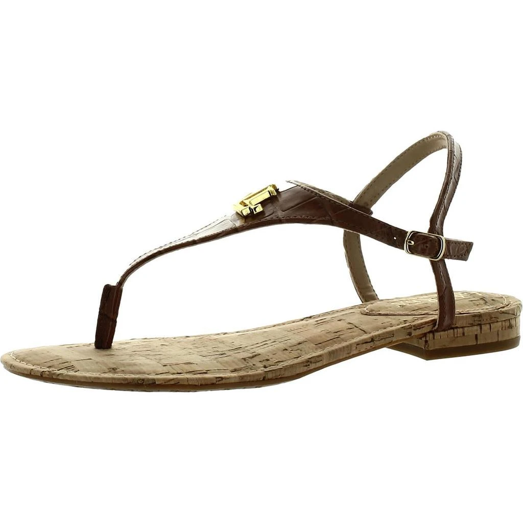 商品Ralph Lauren|Lauren Ralph Lauren Womens Ellington Leather Logo Slingback Sandals,价格¥141-¥495,第3张图片详细描述