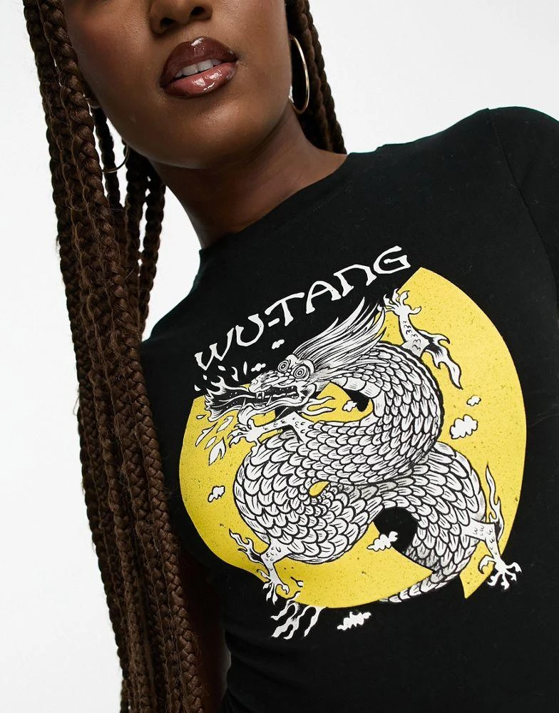 商品ASOS|ASOS DESIGN wu tang clan license graphic bodysuit in black,价格¥188,第3张图片详细描述