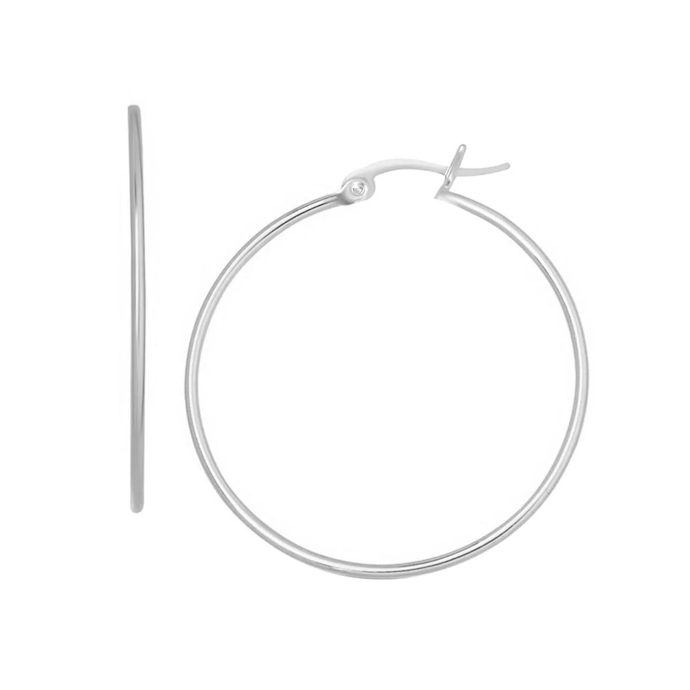 商品Essentials|And Now This Silver Plate or Gold Plate Polished Hoop Earring,价格¥166,第1张图片