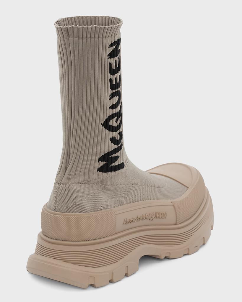 商品Alexander McQueen|Men's Logo Graffiti Knit Tread Slick Boots,价格¥4428,第5张图片详细描述