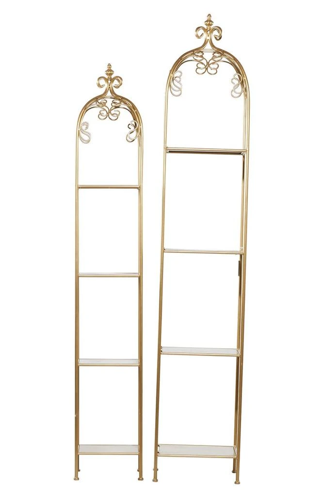 商品VIVIAN LUNE HOME|Goldtone Metal Contemporary Shelving Unit - Set of 2,价格¥2696,第2张图片详细描述