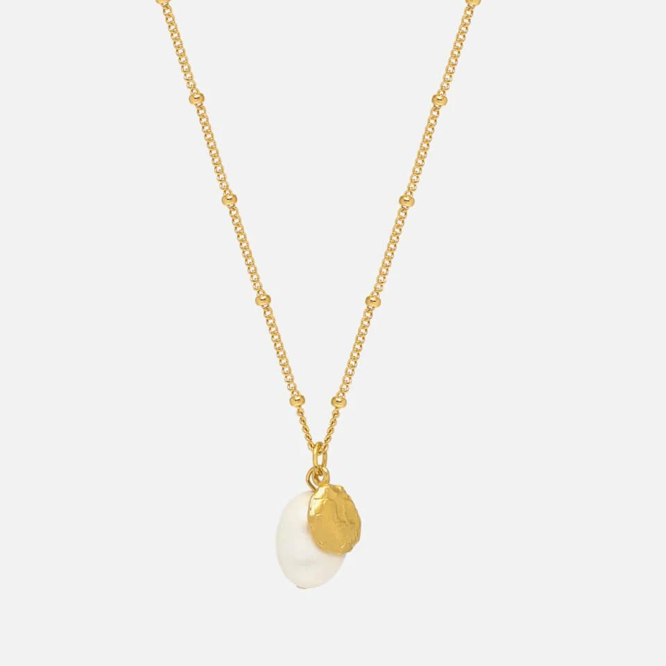 商品ESTELLA BARTLETT|Estella Bartlett Gold-Plated Textured Coin and Pearl Charm Necklace,价格¥137,第1张图片