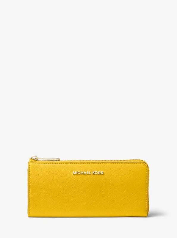 商品Michael Kors|Jet Set Travel Large Saffiano Leather Quarter-Zip Wallet,价格¥424,第1张图片