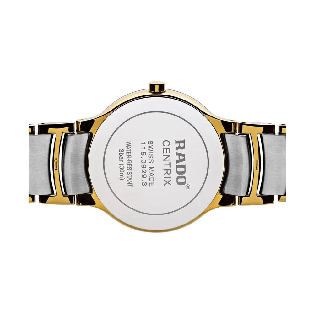 商品Rado|Watch, Unisex Swiss Centrix Two-Tone Stainless Steel Bracelet 38mm R30931103,价格¥6224,第3张图片详细描述