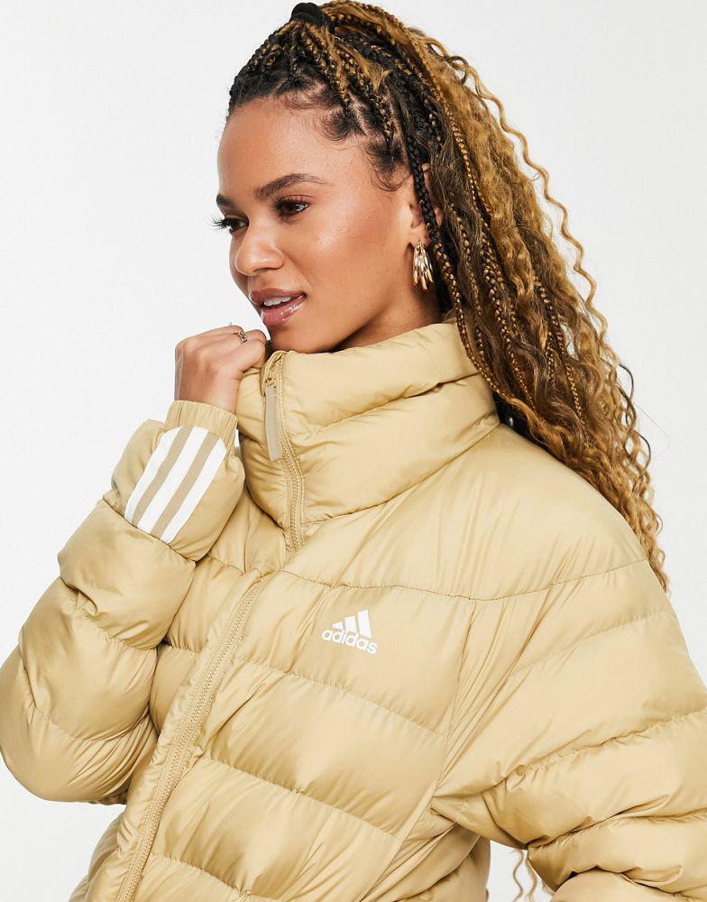 adidas Outdoor Itavic hooded light puffer jacket in beige商品第4张图片规格展示