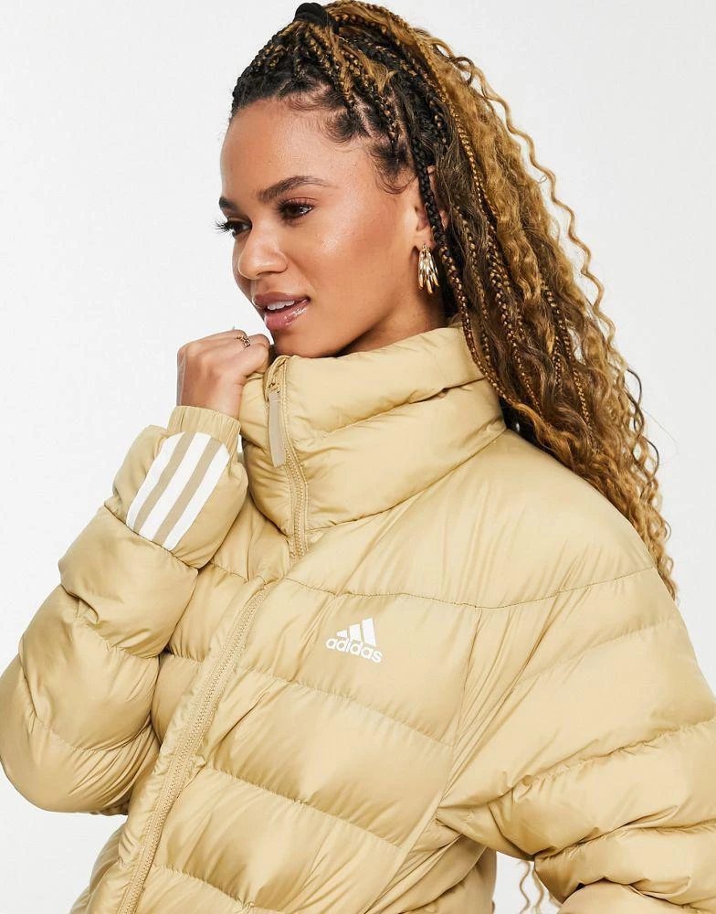 商品Adidas|adidas Outdoor Itavic hooded light puffer jacket in beige,价格¥535,第4张图片详细描述