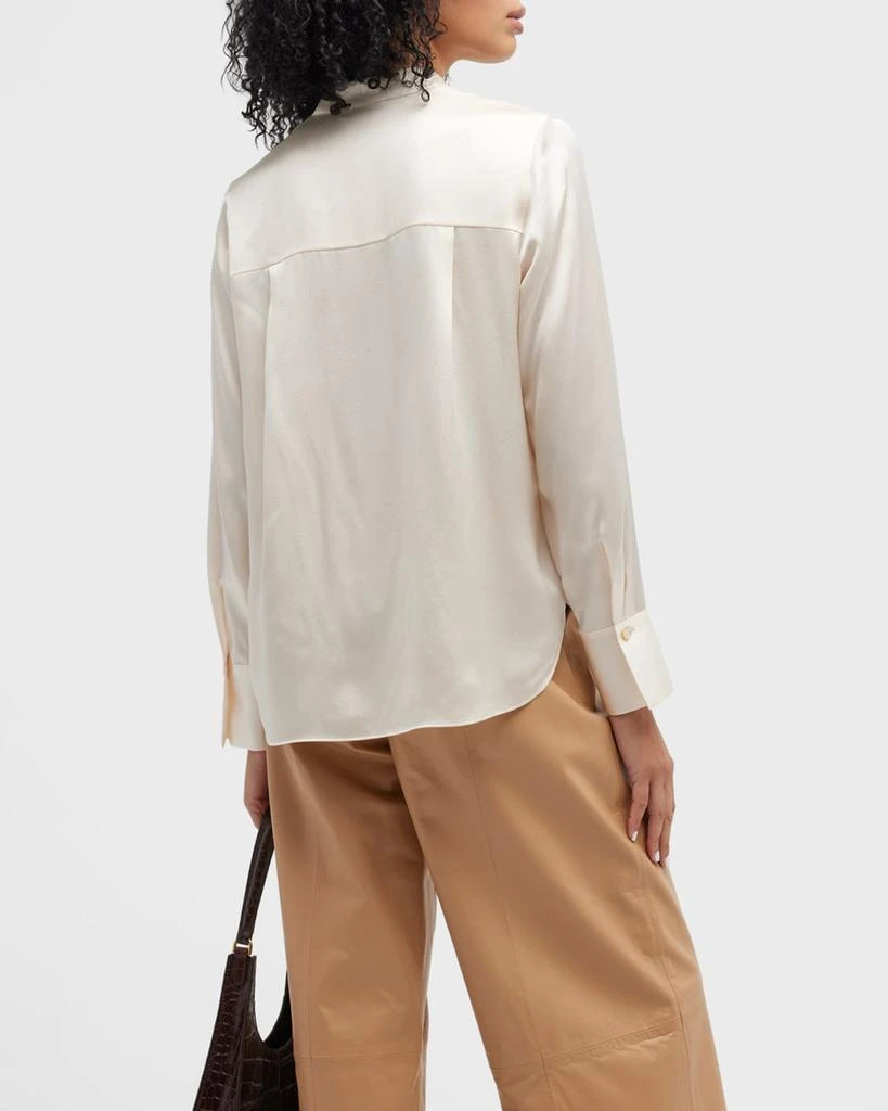 商品Vince|Band-Collar Slim-Fit Silk Blouse,价格¥1976,第5张图片详细描述