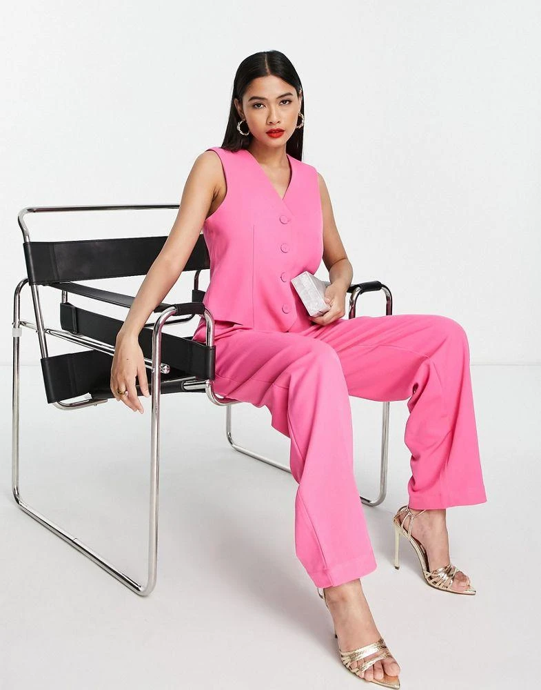 商品Y.A.S.|Y.A.S tailored high waist trouser co-ord in pink,价格¥267,第4张图片详细描述