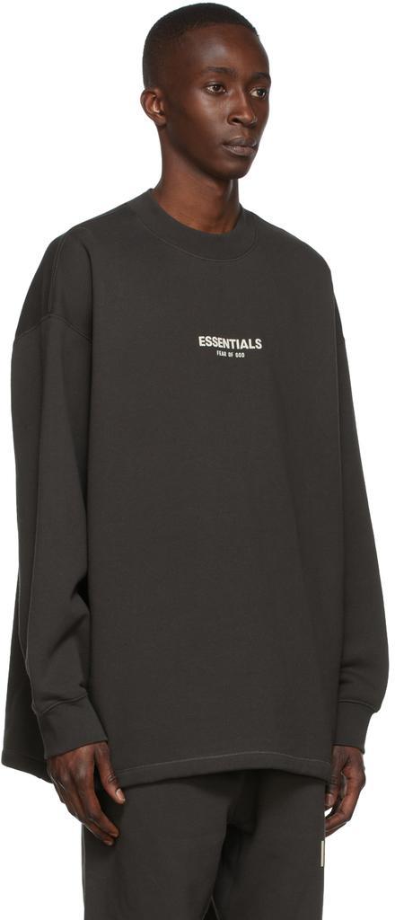 商品Essentials|Black Relaxed Crewneck Sweatshirt,价格¥594,第4张图片详细描述