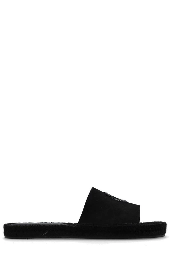 商品Giorgio Armani|Giorgio Armani Logo Embroidered Round Toe Slides,价格¥2799,第1张图片