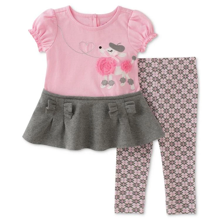 商品KIDS HEADQUARTERS|2-Pc. Peplum Poodle Tunic & Leggings Set, Baby Girls (0-24 months),价格¥113,第2张图片详细描述