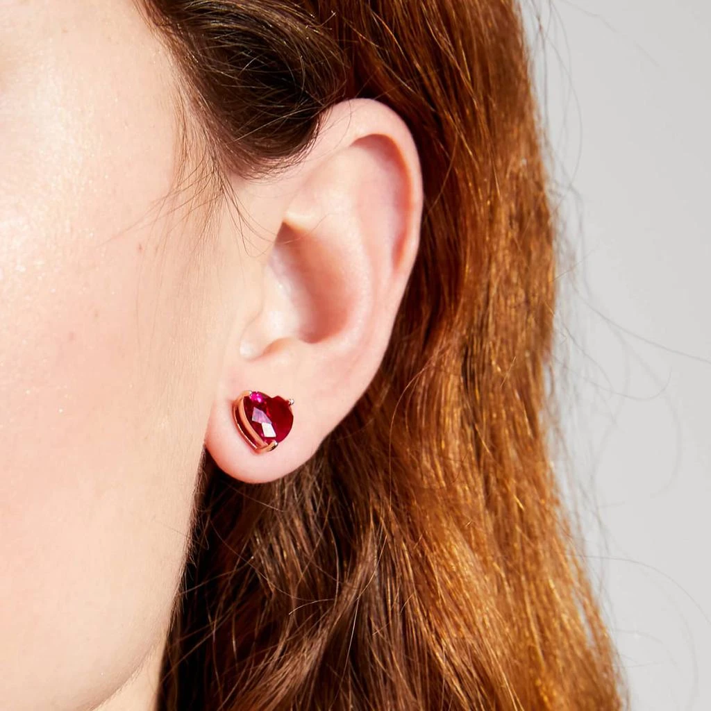 商品Kate Spade|Kate Spade Heart Gold-Plated Cubic Zirconia Earrings,价格¥491,第2张图片详细描述