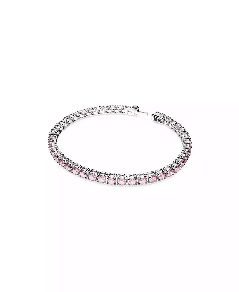 商品Swarovski|Crystal Matrix Tennis Bracelet Round Cut Pink Rhodium Plated,价格¥1376,第2张图片详细描述