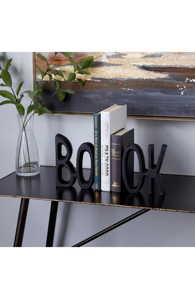 商品VIVIAN LUNE HOME|Black Aluminum Book Bookend - Set of 2,价格¥366,第1张图片