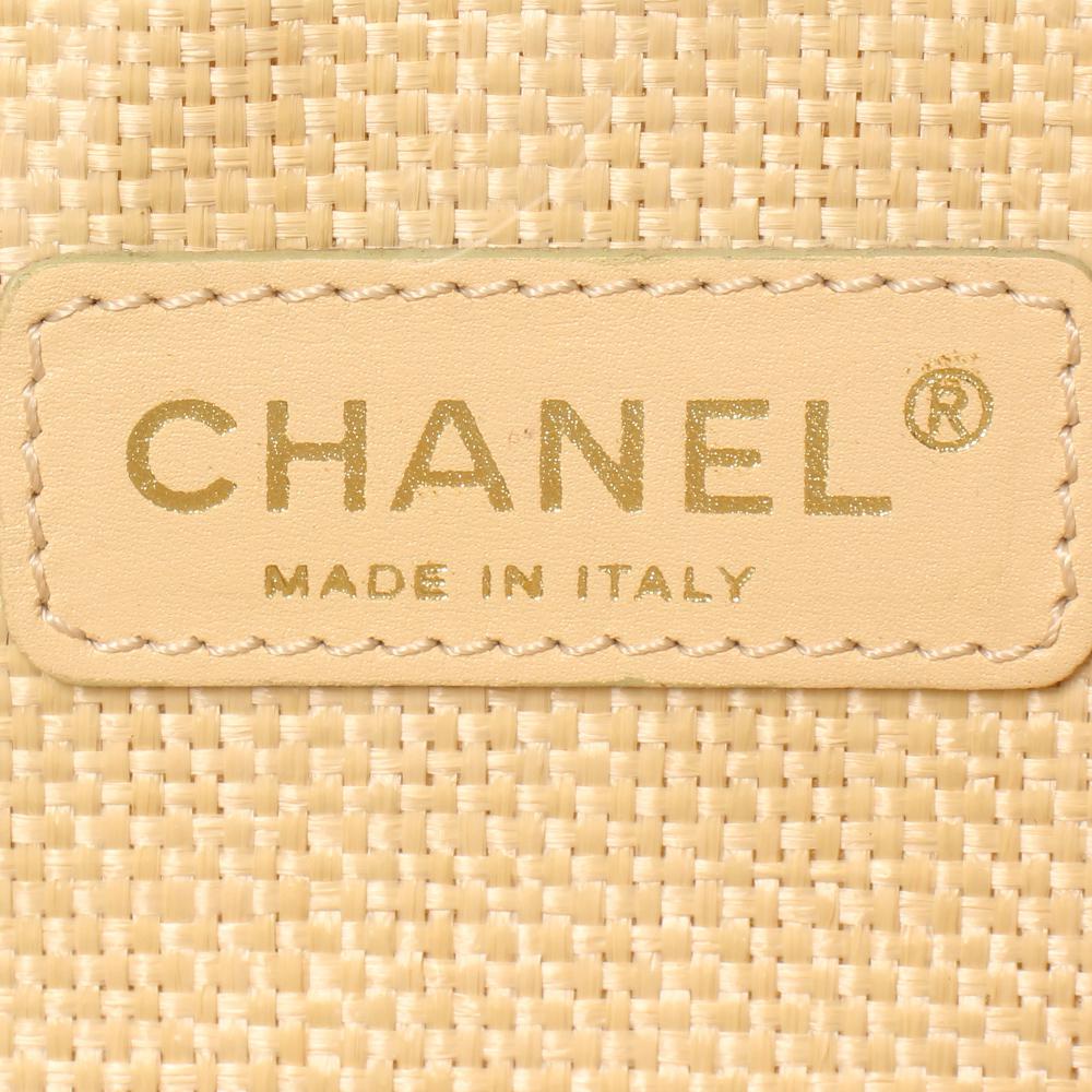Chanel Beige Leather Vintage Printed Floral Camellia CC Tote Bag商品第5张图片规格展示