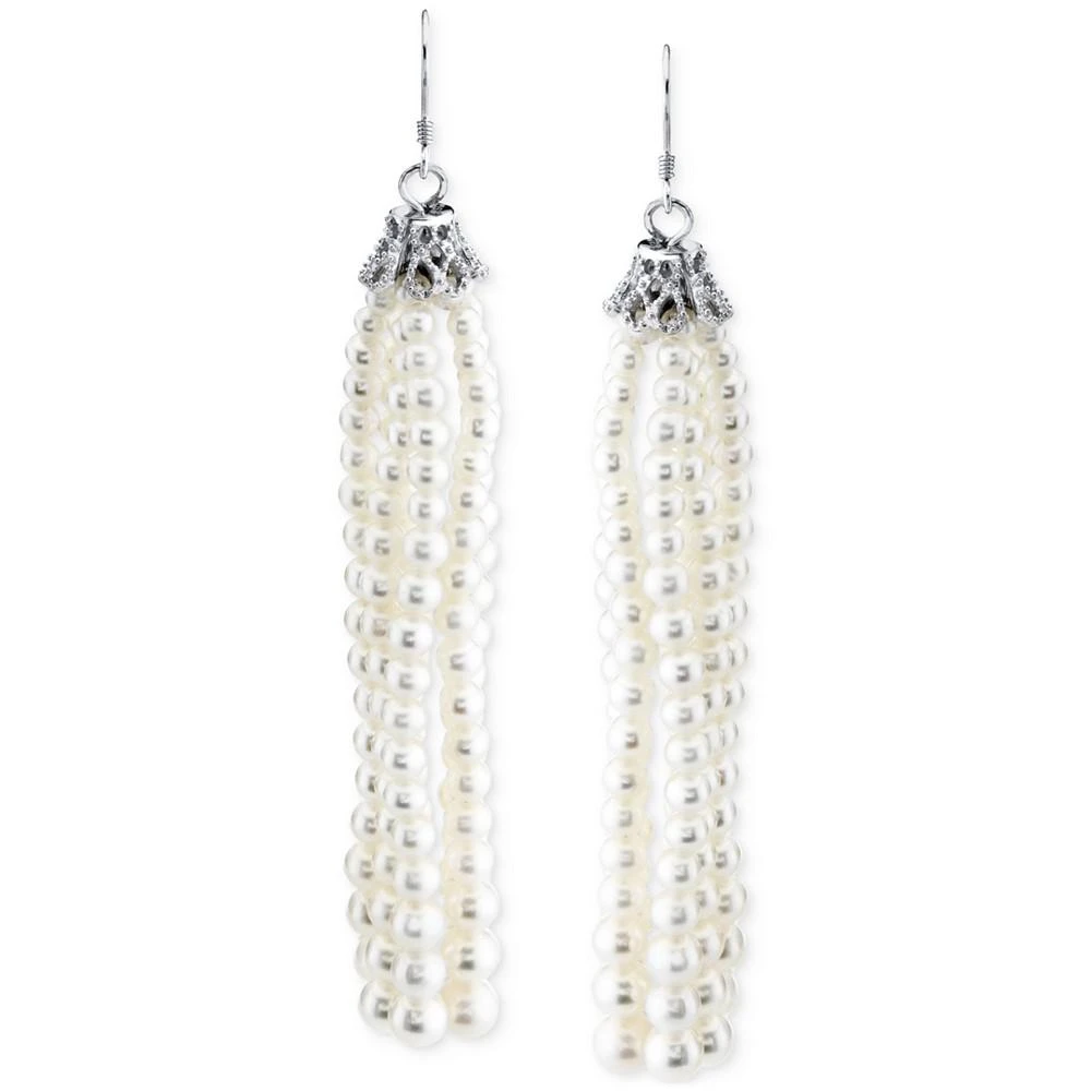 商品Macy's|Cultured Freshwater Pearl (3-6mm) Tassel Drop Earrings in Sterling Silver,价格¥2020,第1张图片