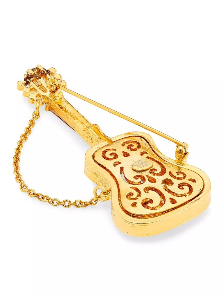 商品Kenneth Jay Lane|22K-Gold-Plated & Mother-Of-Pearl Guitar Brooch,价格¥1312,第3张图片详细描述