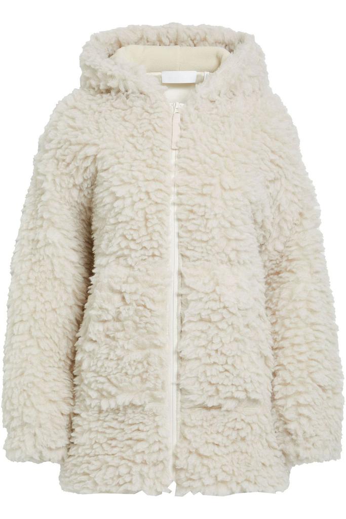 Faux shearling hooded coat商品第3张图片规格展示
