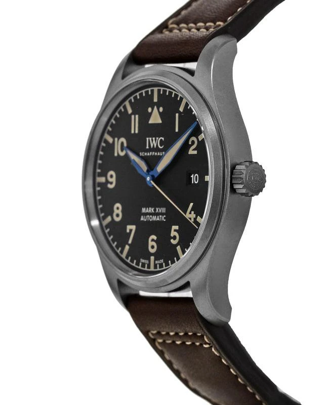 商品IWC Schaffhausen|IWC Pilot's Mark XVIII Heritage Titanium Case Leather Strap  Men's Watch IW327006,价格¥34255,第3张图片详细描述