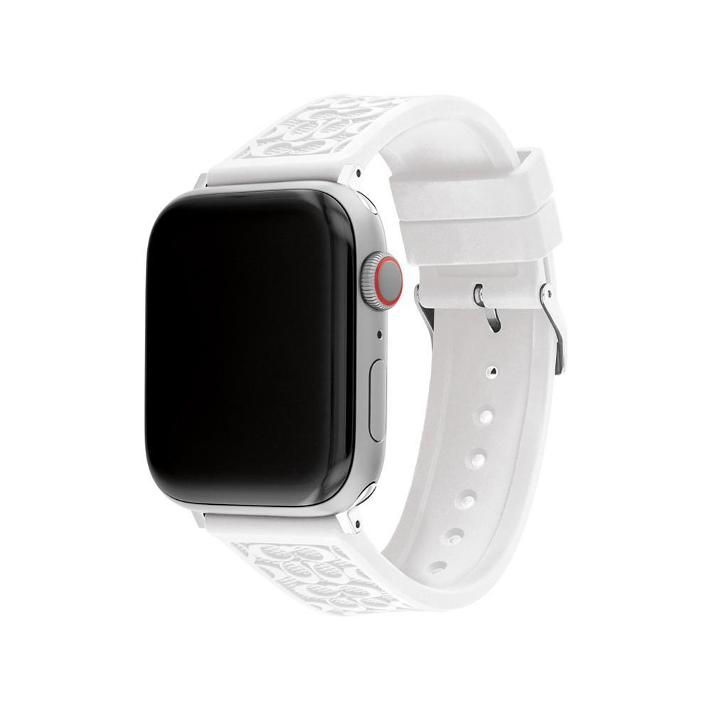 商品Coach|White Silicone Strap 42/44/45mm Apple Watch Band,价格¥439,第4张图片详细描述
