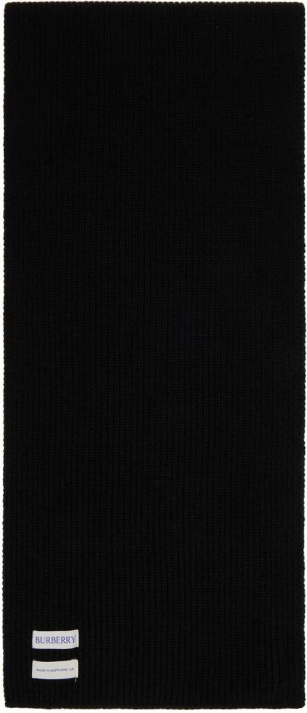 商品Burberry|Black Ribbed Cashmere Scarf,价格¥4100,第2张图片详细描述